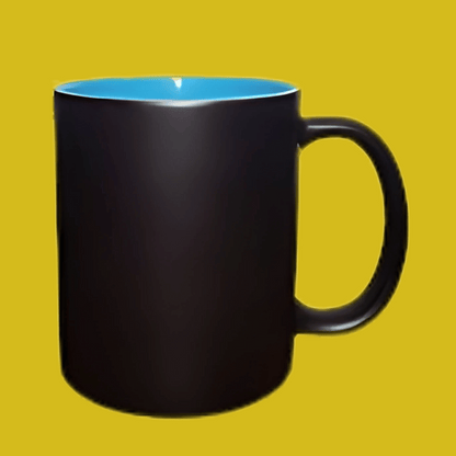 Taza Mágica Negra con Interior Celeste Sublimable 11 Oz. – Color Make™