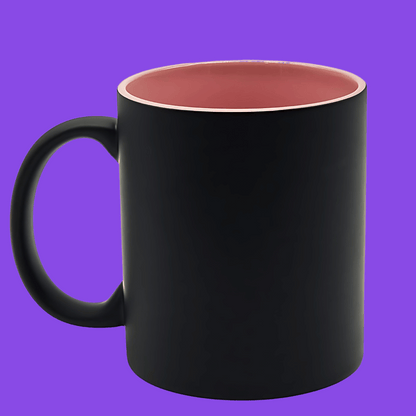 Taza Mágica Negra con Interior Rosado Sublimable 11 Oz. – Color Make™
