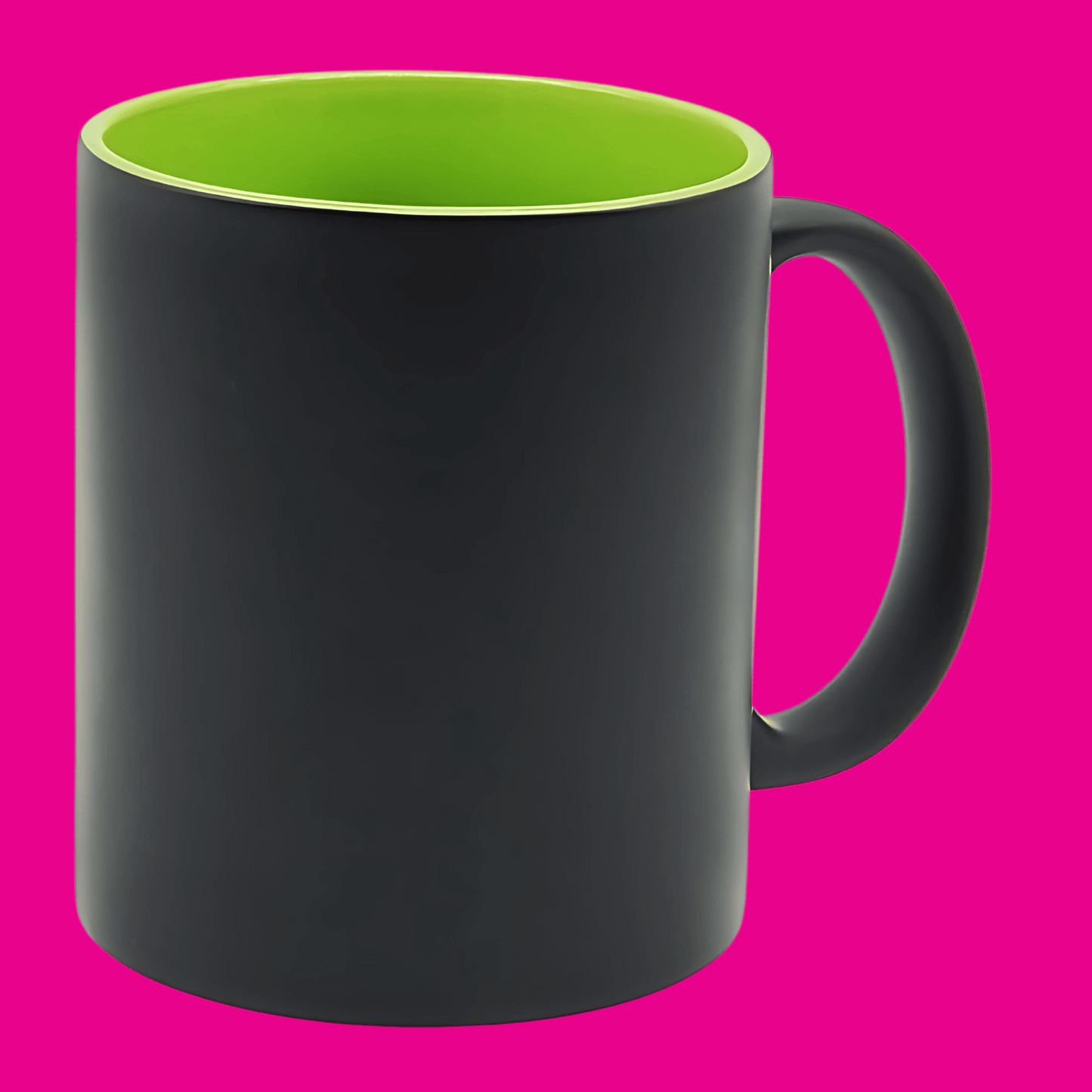 Taza Mágica Negra con Interior Verde Sublimable 11 Oz. – Color Make™