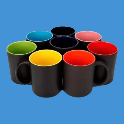 Taza Mágica Negra con Interior Celeste Sublimable 11 Oz. – Color Make™