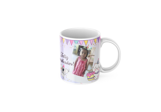 Taza Blanca Personalizada de Cumpleaños 11 Oz. – ¡Producto Terminado con Tu Diseño!