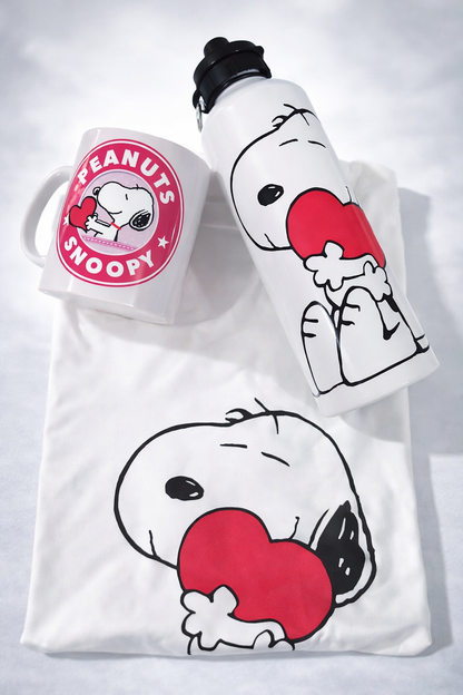 Combo Snoopy (Camisa, Botella 750ml, Taza blanca)